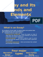 EL 113 Elements of An Essay