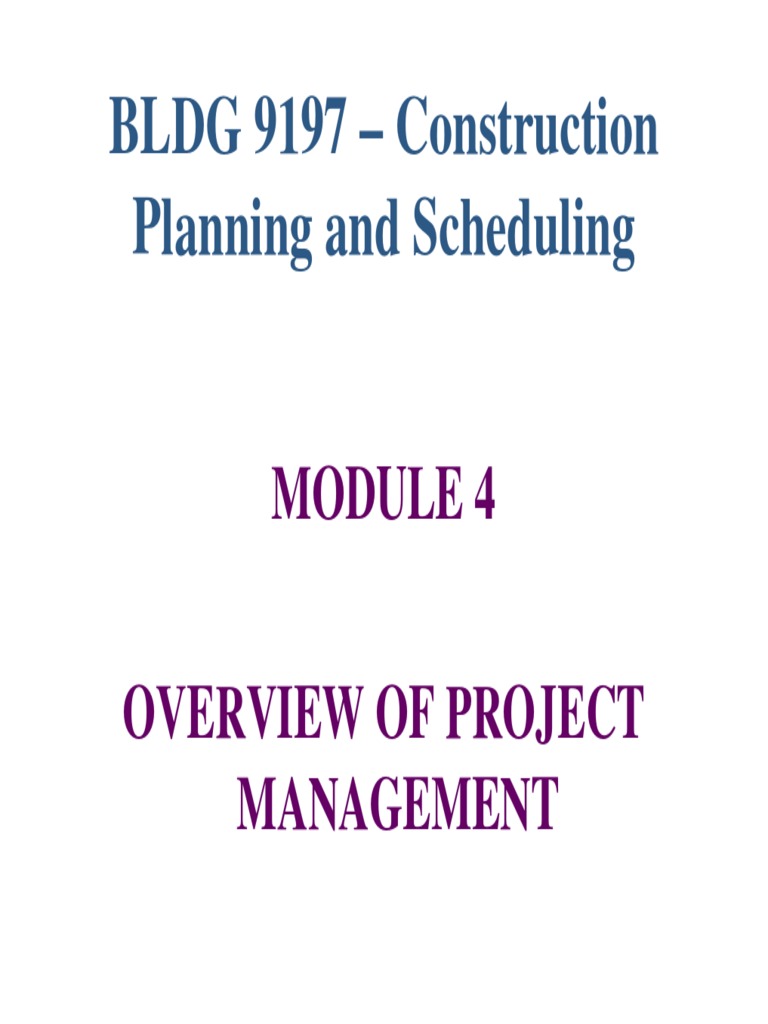 Overview of Project Management - Module No.4 | PDF | Project Management ...
