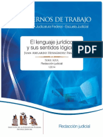 El Lenguaje Juridico y Sus Sentidos Logicos Cuadernos de Trabajo Serie Azul Redaccion Judicial 12014 Coleccion Instituto de La Judicatura Federal