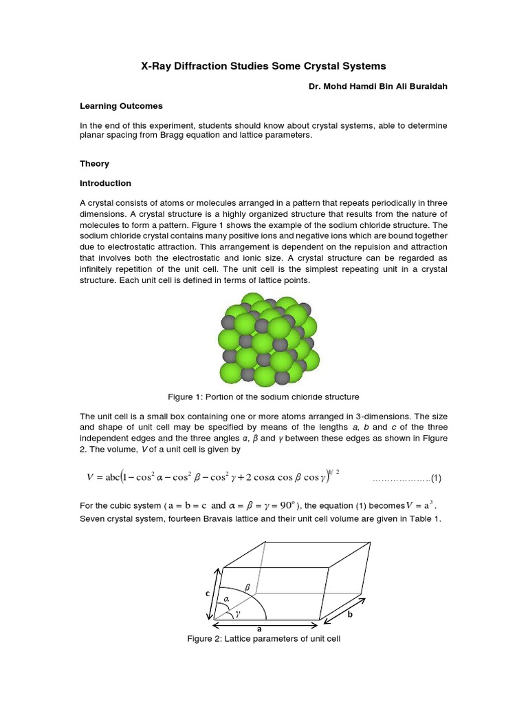 XRD Analysis of Crystal Structures | PDF | Crystal Structure | X Ray ...