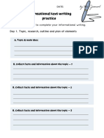 Informational Text Writing Worksheet PDF