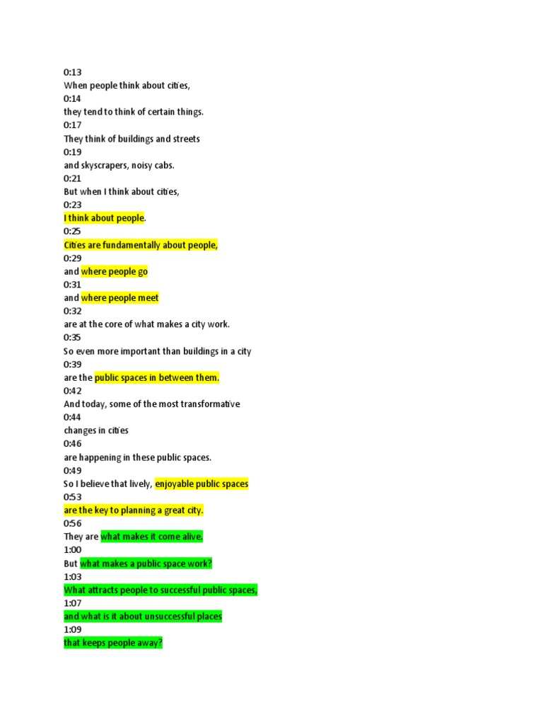Ted Talk Transcript PDF New York City