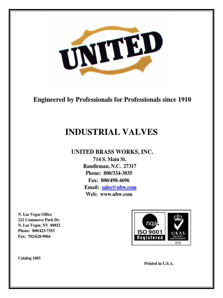 Industrial Valve Catalog PDF Valve Steel