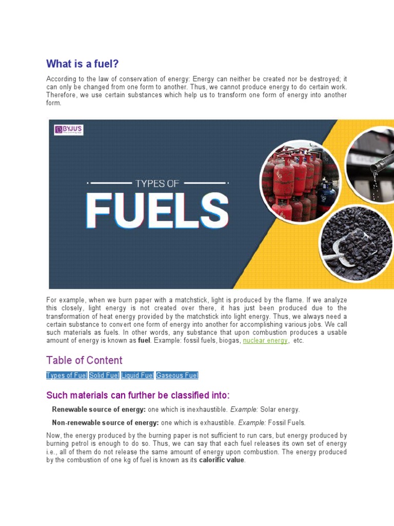 What Is A Fuel PDF Fuels Combustion