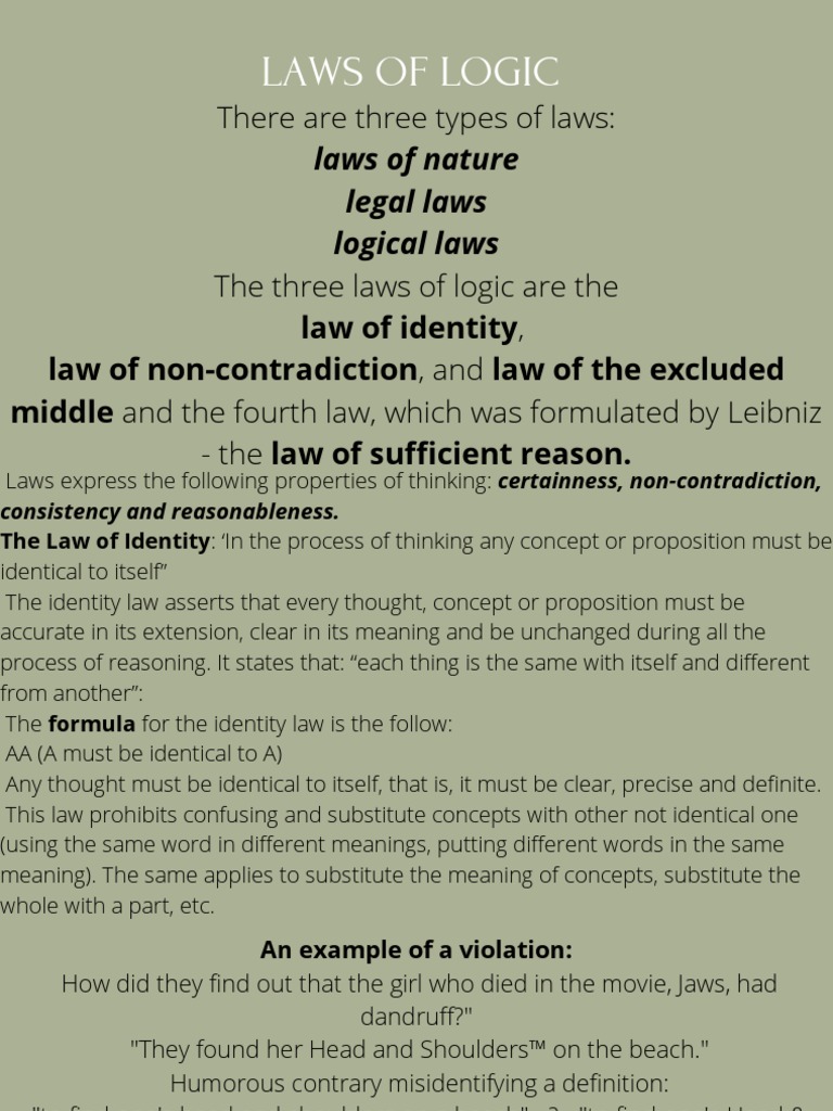 Laws Of Logic Examples