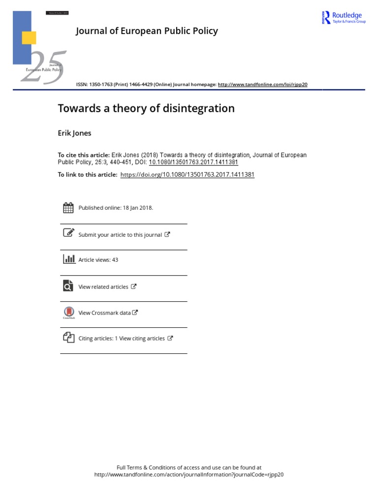 Jones 2018 - Towards A Theory of Disintegration | PDF | Economic Growth ...