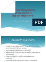 Translating CSIs in Stepehn King's Revival