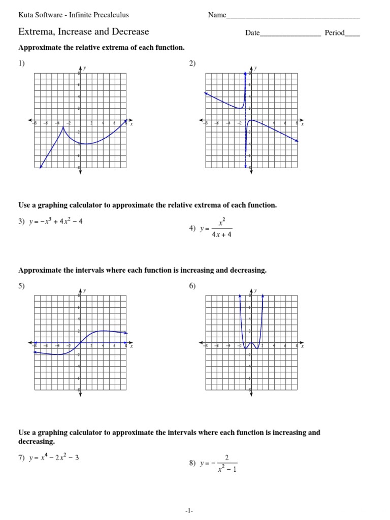 01 - Extrema, Increase and Decrease | PDF | Maxima And Minima ...