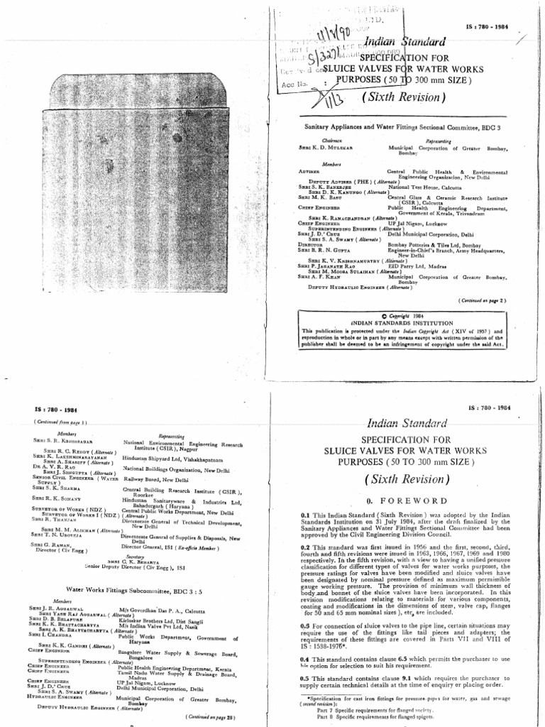 Is 780 - 1984 | PDF