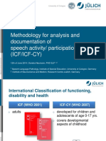 Methodology For Analysis and Documentation of Speech Activity Participation ICF ICF CY in Clients With CL P