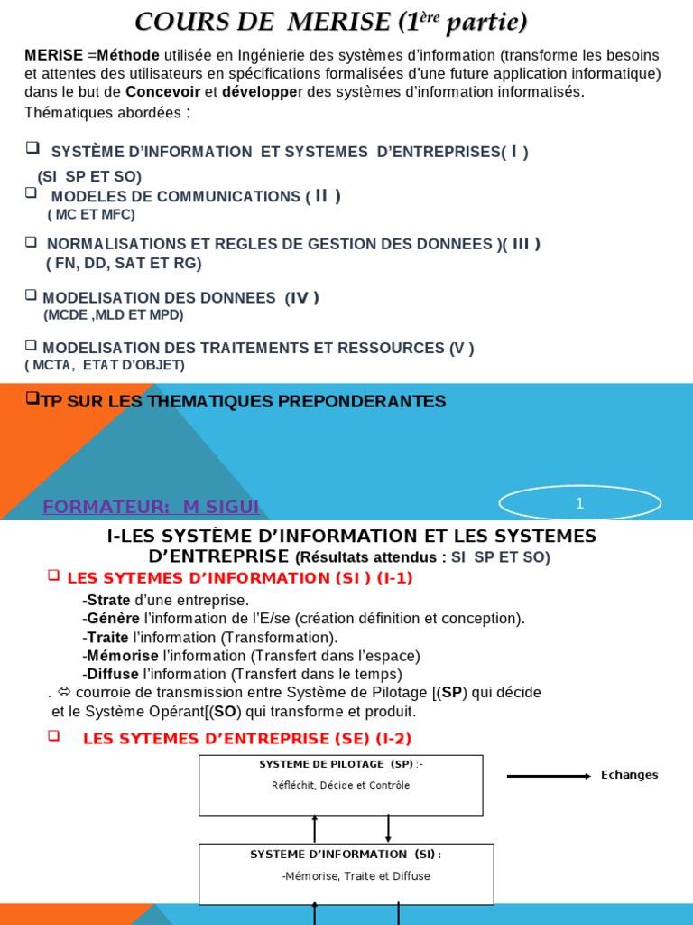 Partie 1-Diapo-Merise 2022-2025 Cup | PDF | Base de données ...
