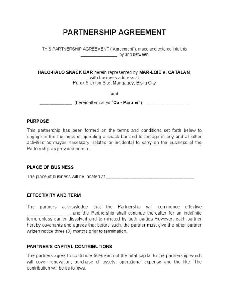 Partnership Agreement - Partners | PDF | Partnership | Indemnity