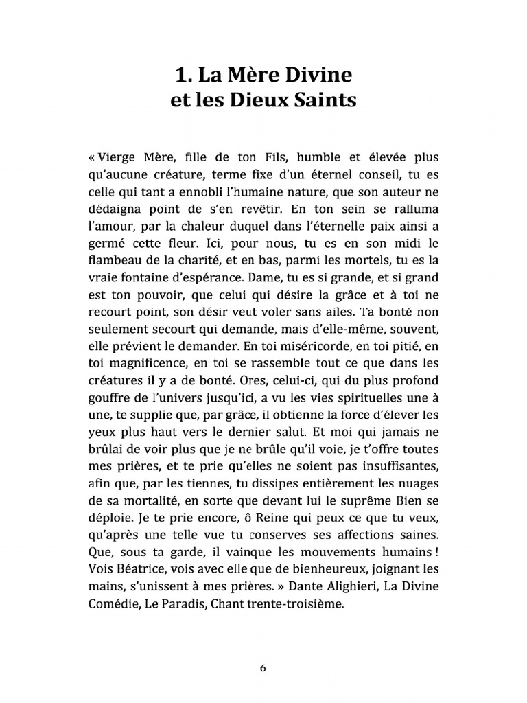 La Mere Divine Et Les Saint Dieu | PDF