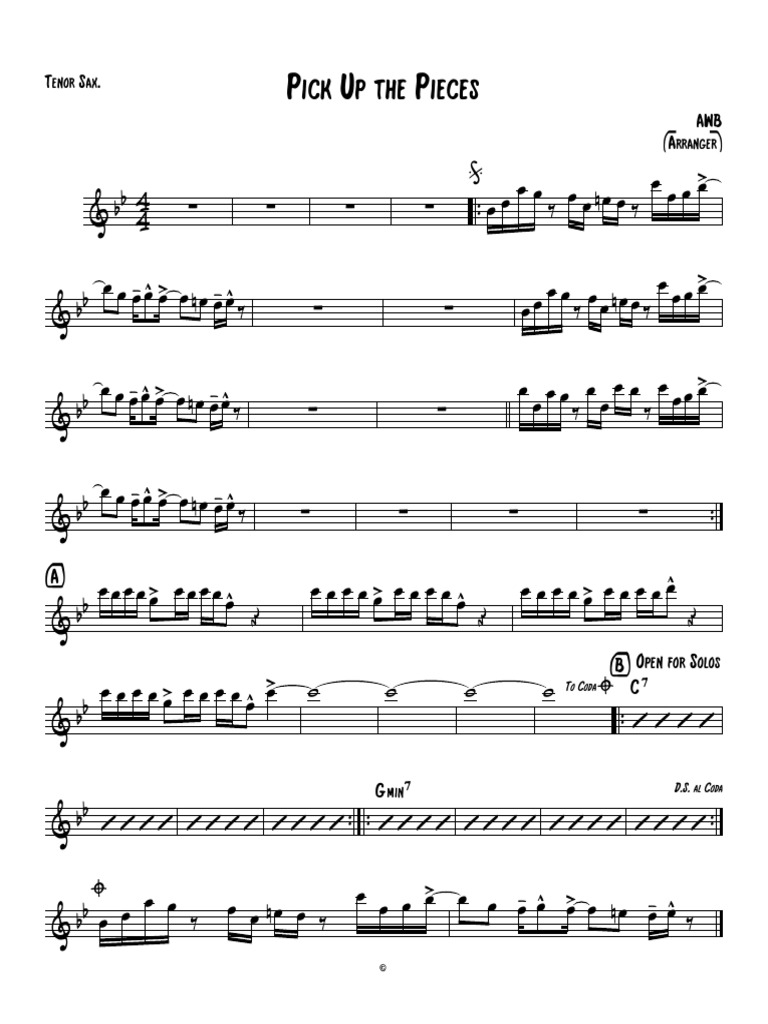 Pick Up The Pieces Tenor Sax PDF