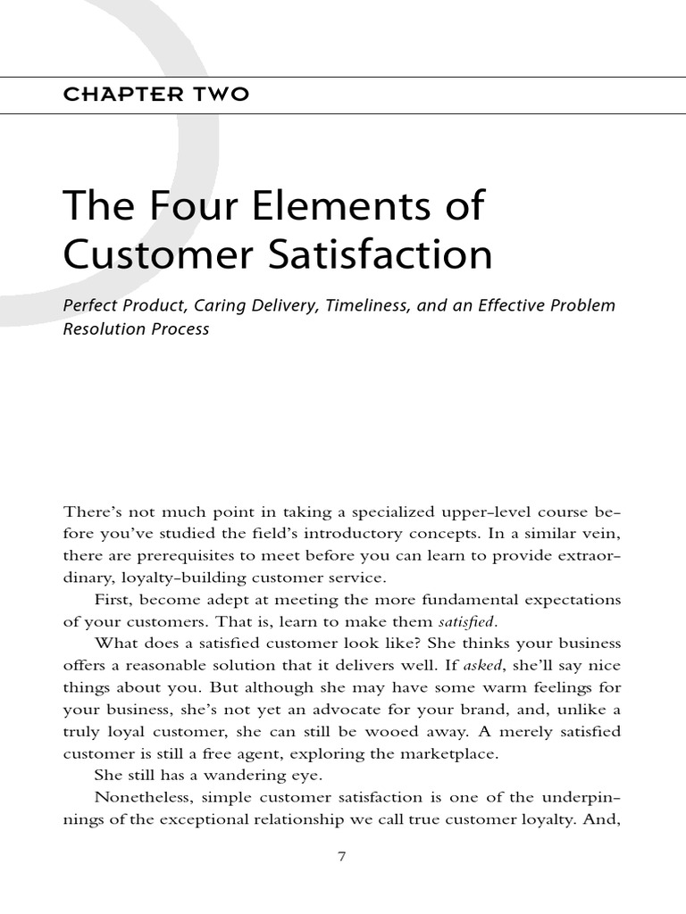 Four Elements of Customer Satisfaction | PDF | Customer