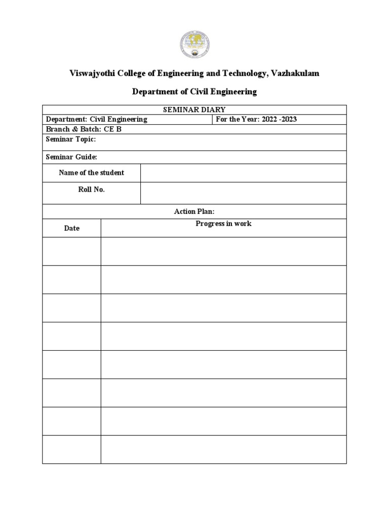 Seminar Diary | PDF