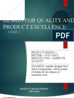 Design For Quality and Product Excellence Cbme 1
