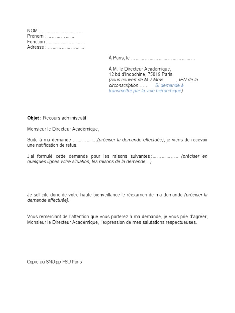 Modele Recours Gracieux | PDF