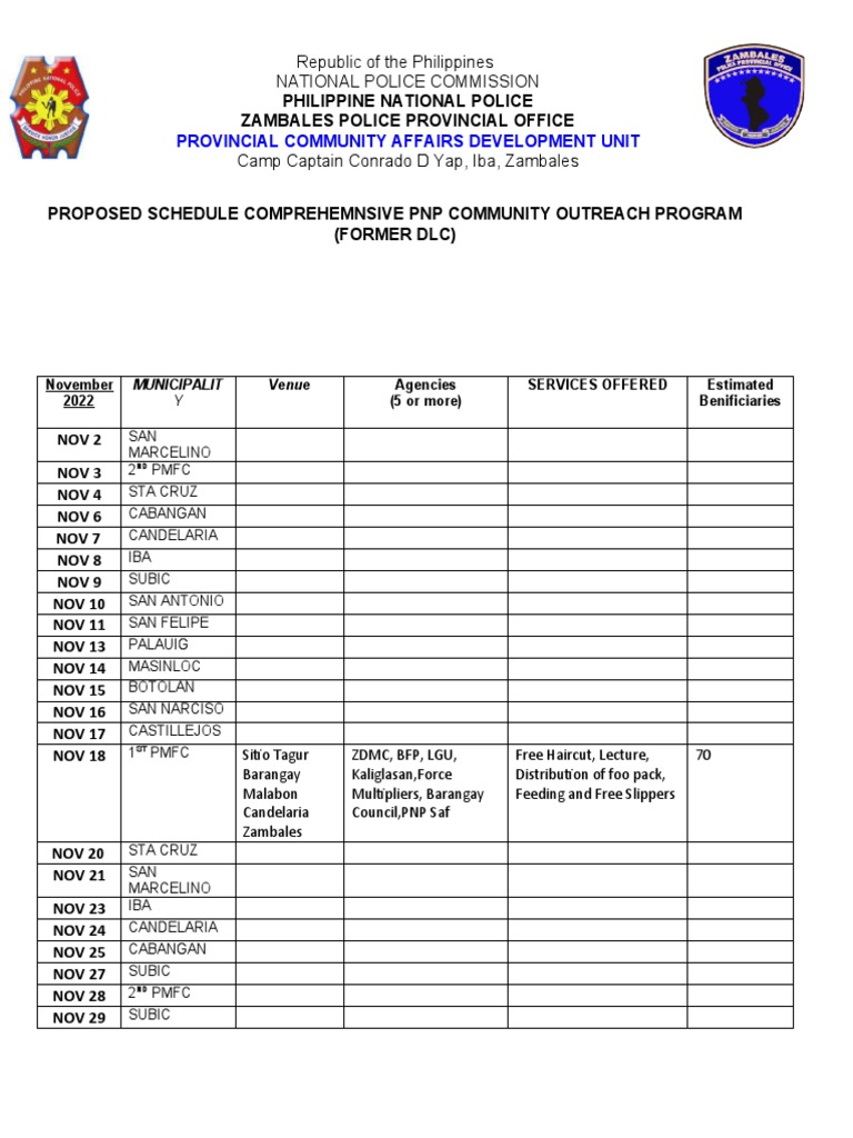 Proposed Community Outreach Program Nov 2022 Pdf