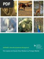 Non-Equity and Equity Entry Modes To A Foreign Market