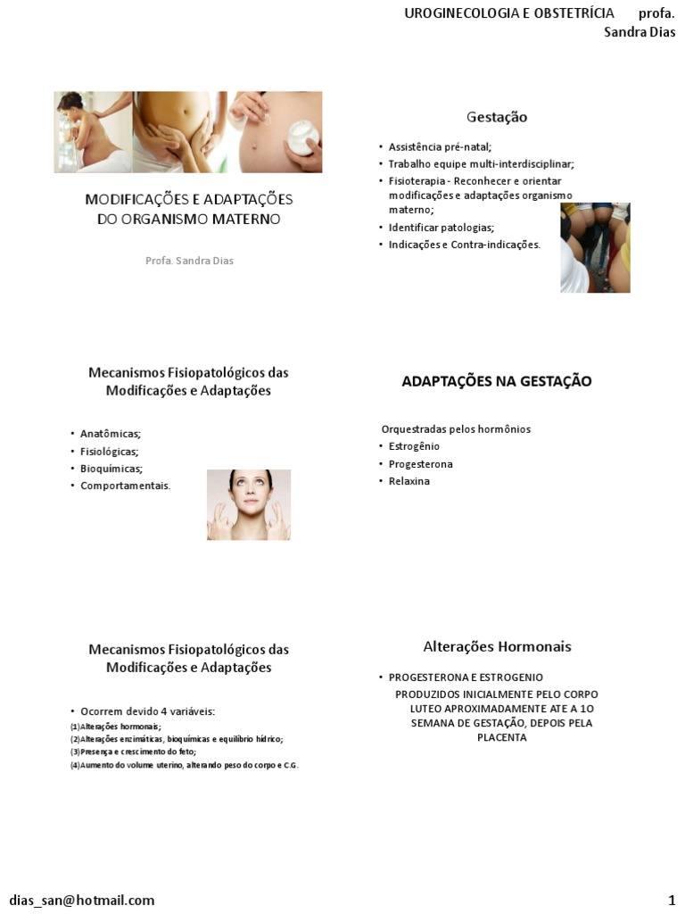 Modificaçoes Gestação Aula 4 | PDF | Gravidez | Placenta