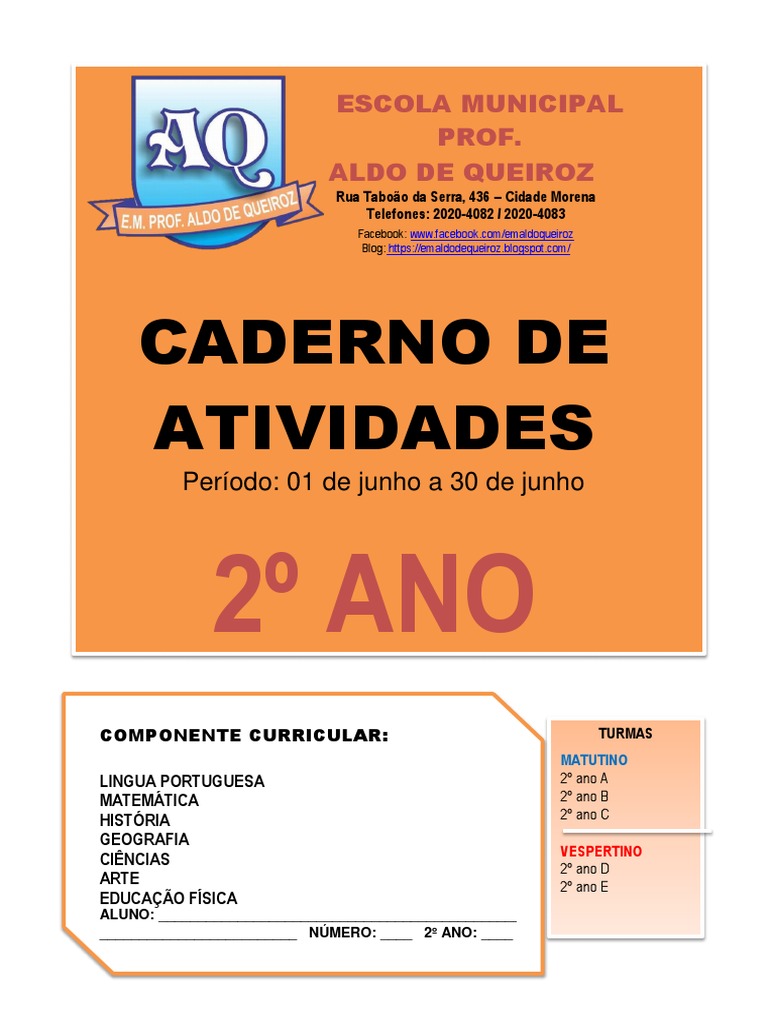 Caderno de Atividades - 2º Ano | PDF | Quilograma | Cidade