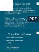 Types of Speech Context