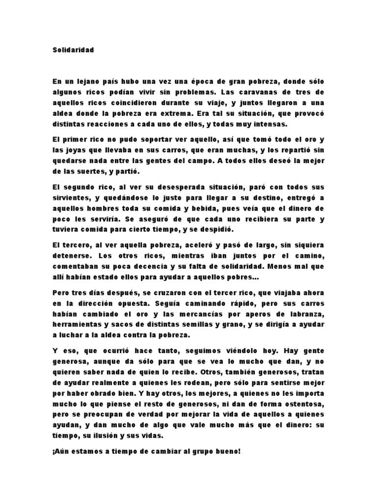 Solidaridad en tiempos de pobreza | PDF | Pobreza | Pobreza e indigencia