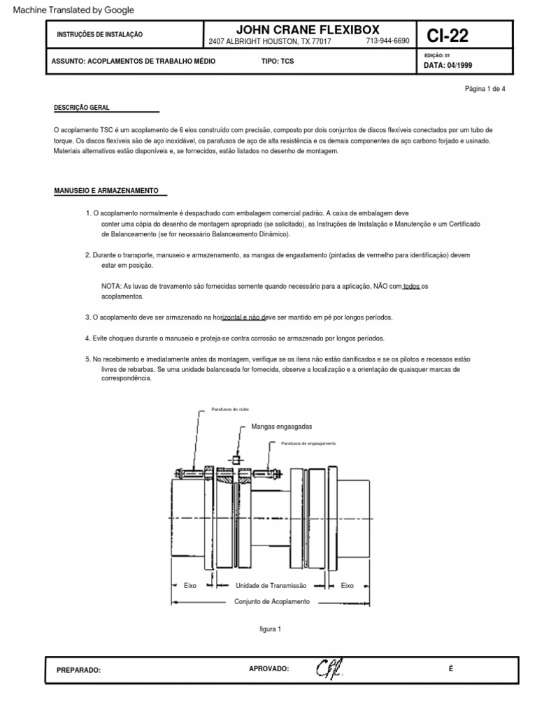 Installation Instructions John Crane Flexibox Ci PDF Parafuso Torque
