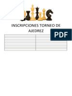 Inscripciones Torneo de Ajedrez