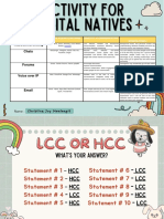 Manlangit, Christine Joy S. (Activity For Digital Natives and LCC & HCC Matrix)