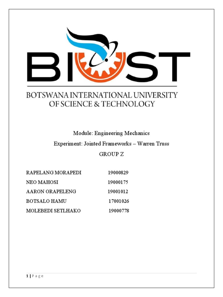 Statics Lab Report | PDF | Truss | Calibration