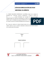 Autorización Domiciliacion de Pago Gestiona Tu Credito