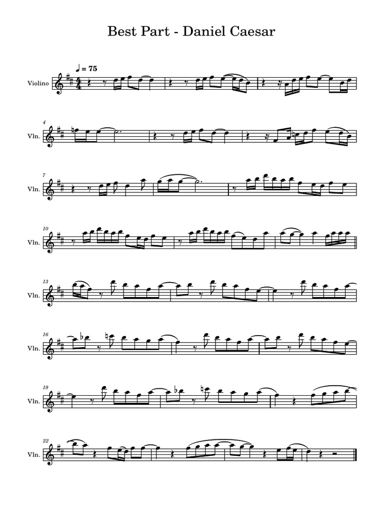 Best Part Daniel Caesar Violino Pdf