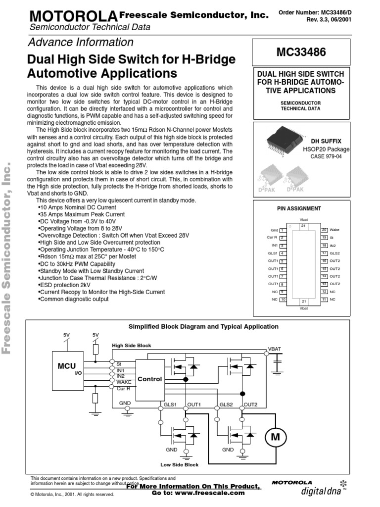 MC33486 | PDF | Field Effect Transistor | Mosfet