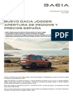Nuevo Dacia Jogger: Apertura de Pedidos Y Precios España