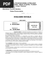 Evaluare Initiala - Planificare 2 Saptamani