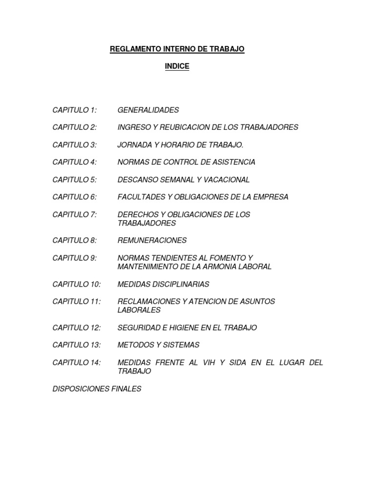 Reglamento Interno de Trabajo 2023 | PDF | Business | Regulación