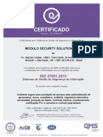 Certificado 27001 - Gestão Da Segurança Da Informação