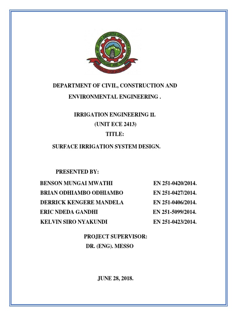 Furrow Irrigation System Design PDF PDF Soil Irrigation