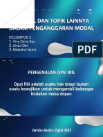 Opsi Riil Dan Topik Lainnya Dalam Penganggaran Modal