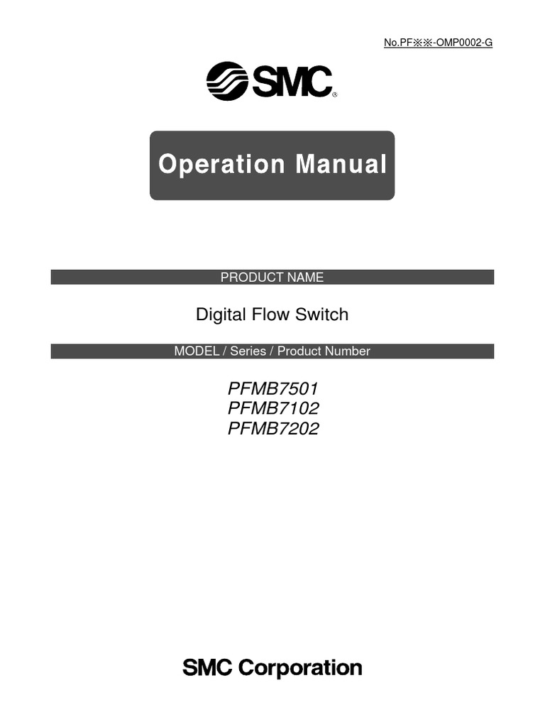 SMC PFMB Operation Manual | PDF | Power Supply | Pipe (Fluid Conveyance)