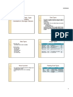 Data Types Format Type Conversion Variables Constants Storage Classes