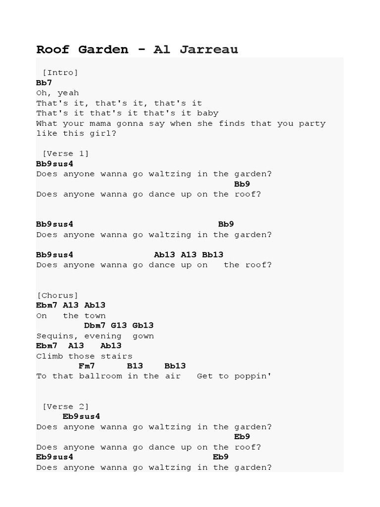 Roof Garden Al Jarreau PDF