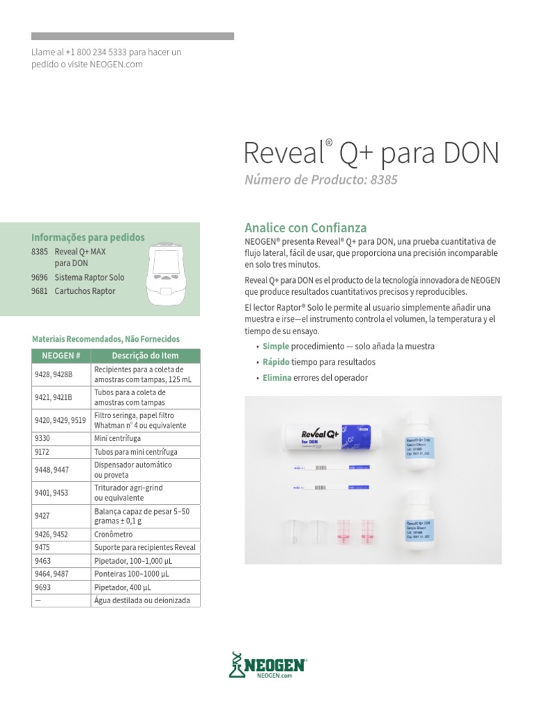 Official 8385 Reveal-Q-Plus-Don Procedures Raptor-Solo Es | PDF | Química