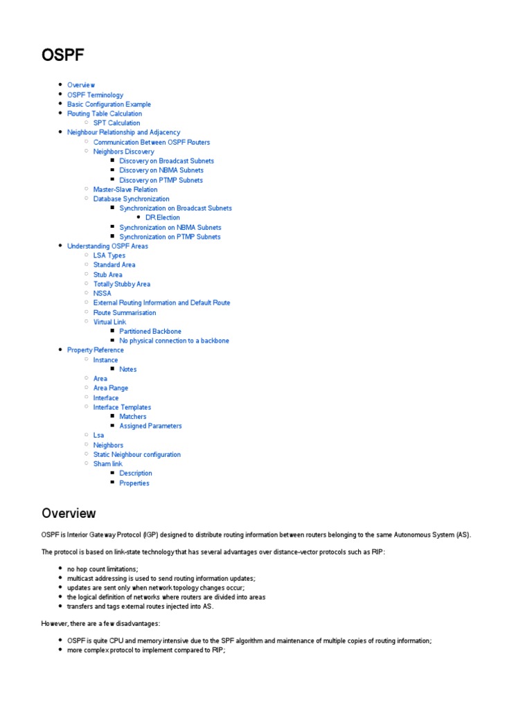 OSPF Protocol: Configuration & Concepts | PDF | Routing | Networking ...