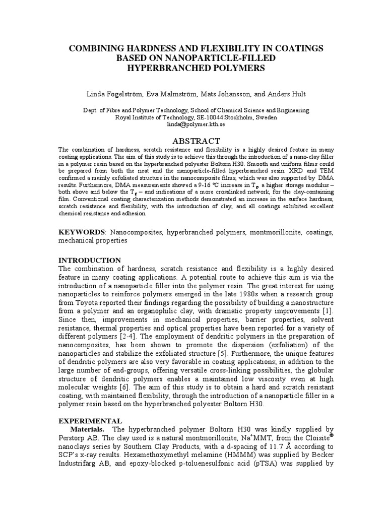 Combining Hardness and Flexibility in Coatings | PDF | Polymers