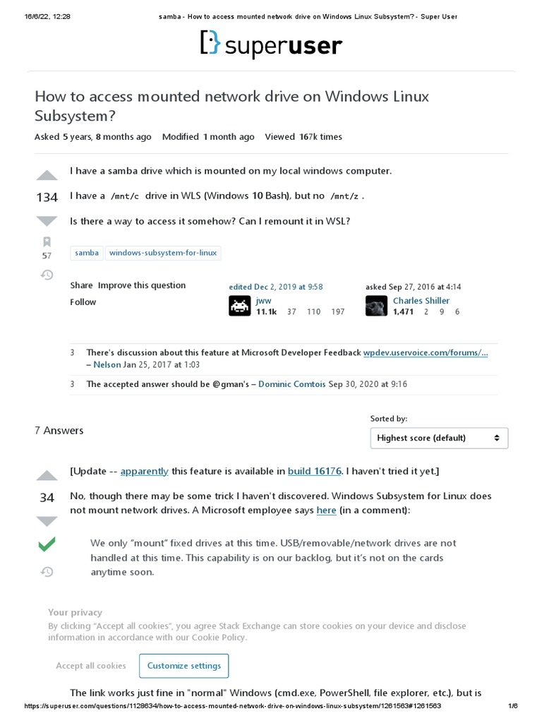 Accessing Network Drives in WSL | PDF | File System | Http Cookie