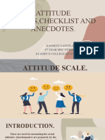 Attitude Scales, Checklist and Anecdotes.