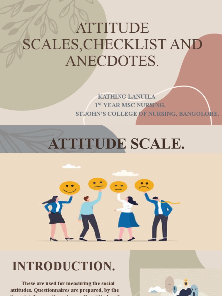 Attitude Scales, Checklist and Anecdotes. PDF Likert Scale